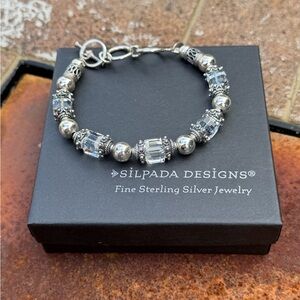 Vintage Silpada Sterling Silver and Swarovski Crystal Bracelet